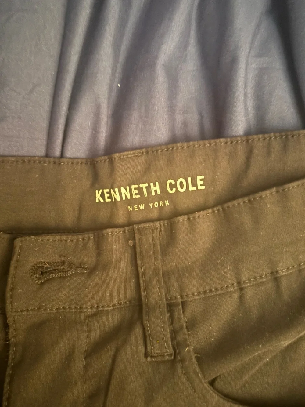 Kenneth Cole Solid Black Casual Trousers